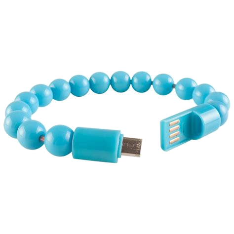 Cable Pulsera Perla Micro USB Noganet Blanco 24 cm