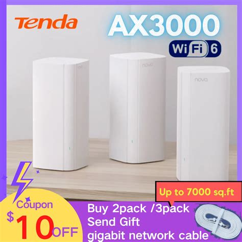 Sistema Mesh Wi-Fi 6 Tenda EX3 AX1500 Pack x 2