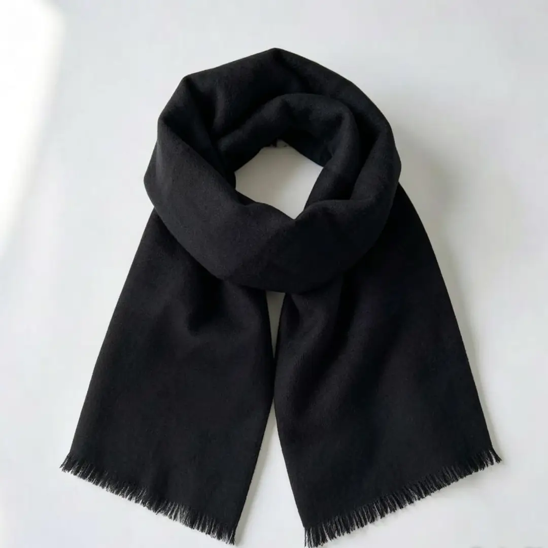 Pashmina lisa con flecos